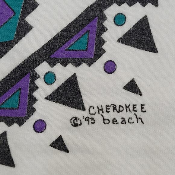 Vintage 90s Native-American Aztec Shirt Womens Large 20x24 White - Picture 13 of 15